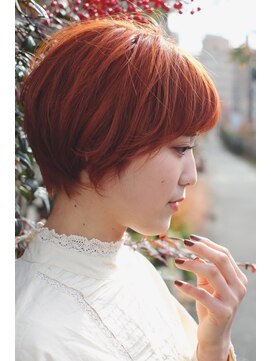 スリーヌーン(THREE noon) 大人可愛い２０代３０代アプリコットオレンジショート