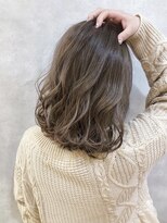 ムウ 難波(MOU)&nbsp;グレージュ_チェリーブラウンフェミニンロングダークアッシュ