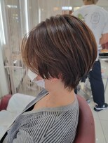クオリス 赤塚店(QUALIS) 大人可愛い20代30代40代黒髪前下がりショートボブ丸みショート◎