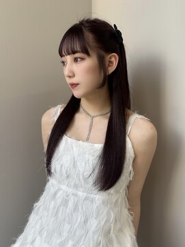 ボタン テンジン(VOTAN tenjin) ワインレッド/赤髪/顔周りカット/前髪カット/天神韓国ヘア