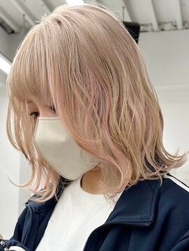 ウィコ 新宿(WICO) ホワイトベージュ×ポイントカラー新宿駅/ウェーブパーマ