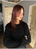 レイヤーカット ピンクカラー