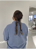 お出かけ前のツインアレンジ