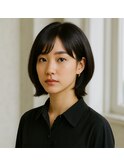 透明感ナチュラルボブ 【 髪質改善 白髪染め トリートメント 】