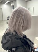 ホワイトグレージュカラーブリーチダブルカラーホワイトブロンド