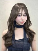 e25韓国ヘアーブリーチなしココアグレージュ×レイヤーカット