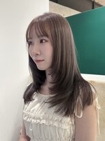 エム(M) 【ブリーチあり】ラベンダーベージュ/ミディアム/レイヤー