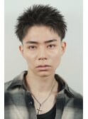 黒髪アップバング