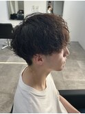 メンズカットパーマシャドウパーマ刈り上げマッシュ波巻きパーマ