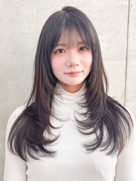 ロンドホットリップ 立川(Lond hot lip) グレージュブラウン/ミディアムレイヤー/韓国巻き/顔周りカット