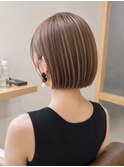 ナチュラルショートボブストレート/ミルクティーブラウン