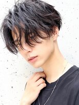 ネイビー(NAVY) 長めセンターパートでつくる!ニュアンススパイラルミディ