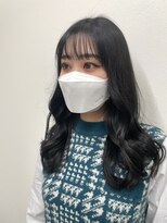 フレーム ヘア ルーム 天王寺駅前店(FRAME hair room)&nbsp;韓国ヘア/ブルーブラック/韓国前髪/ワイドバング