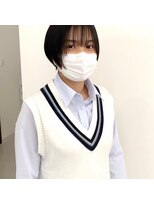 エルエスヘアー(LS HAIR) 池田エライザ風ショートと地毛風縮毛矯正