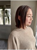 ぱつっとボブ/脱白髪染め/40代/50代［南青山］