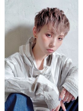 クシュ 所沢西口プロぺ通り(kusyu... ) 前髪マチルダボブピンクベージュインナーグレージュウルフ所沢