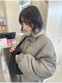 ボブパーマ×艶々グレージュ