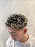 金メッシュリバースアップバング20代ジェットモヒカンブリーチ