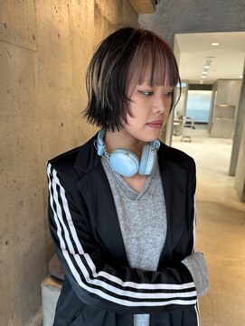 ニール(nier) ボブレイヤーハッシュカットデザインカラーブリーチ袋町