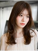 ☆レイヤーカット毛先ワンカールくせ毛風カール薄めバングデジパ