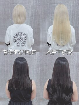 リップ 大阪本店(LIP) 【レミー100%最高級人毛/ロング】シールエクステ60枚+ブリーチ