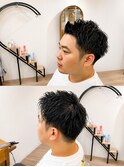 【岸】爽やかアップバング×ツイストスパイラルパーマ