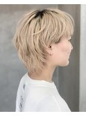 short［マッシュウルフショートハイトーンホワイトブロンド］