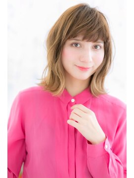 ミック ヘアアンドメイク アップ 駒込店(miq Hair&Make up) グラデーションカラーｘ外ハネカジュアルミディ