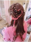 ハーフアップ&ハート