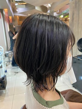 ヘアリゾートエーアイ 高田馬場店(hair resort Ai) 20代30代40代マロンベージュ/Aラインボブ/かきあげ[高田馬場駅]