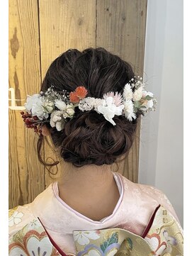 ヘアーサロン ソル(HAIR SALON SOL) 振袖 ドライフラワー×シニヨンヘア 成人式 卒業式
