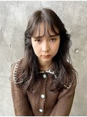 ニュアンスロングパーマ×グレージュカラー