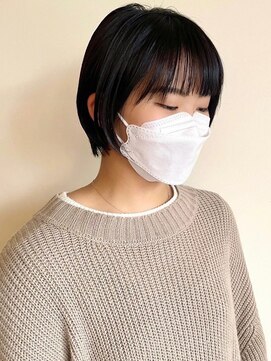 トップヘアーラウンジ 知立(TOP HAIR Lounge) 小顔ヘア♪スッキリショートボブ/ぱっつん前髪/アッシュブラック
