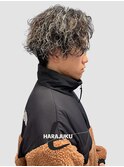 原宿ツイストスパイラルパーマメンズハイライトメンズパーマ眉毛