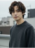 フェザーパーマ/センターパート/ニュアンスパーマ/マッシュ/横浜