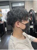 波巻きパーマ 波巻きスパイラル メンズカット 葛西メンズ 眉毛