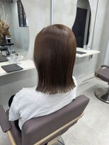 ピンク バイ アンジェリカ 瓢箪山店(PINQ by ANGELICA) #PINQ #ぷつっとボブ #外ハネボブ #マロンベージュ