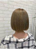 20代30代40代大人可愛いアッシュベージュダブルカラー透明感