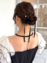 キャパサウス 春日 大野城店(CAPA south) ヘアセット ヘアアレンジ パール リボン 結婚式 お団子