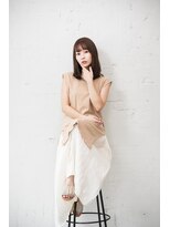 カリン 横浜店(carin) 【carin横浜】暗めカラー/大人ガーリー/鎖骨ミディアム/艶カラー