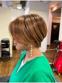 名古屋の美容室actif ミセス  抜け感 丸みショート イメチェン　