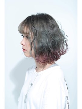 エヌプラス(N+) 黒髪グラデヘアーオリーブグレー小顔に見せるヘアココアベージュ