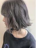 切りっぱなしボブ×透け感グレージュ★中村大輔