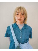 ステップウルフカット×ナチュラルブロンド