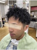ツーブロックでツイストスパイラルパーマ