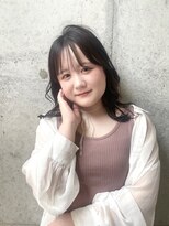エミュ 天文館店(eMu) 暗髪パープルピンク×インナーピンクベージュ