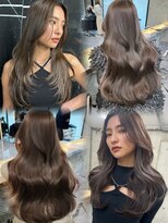 サイン 渋谷(SIGN) 韓国ヘアーハッシュカットレイヤーカットグレージュブリーチ無し