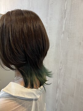 テーラヘアー 稲毛店(TELA HAIR) ウルフ×インナーグリーン【TELA HAIR 稲毛店】