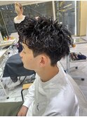 スパイキーショートピンパーマシャドウパーマメンズパーマ