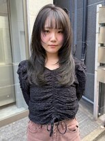 ガリカ 渋谷(Gallica)&nbsp;ハイレイヤーにブリーチなしダブルカラーオリーブベージュカラー